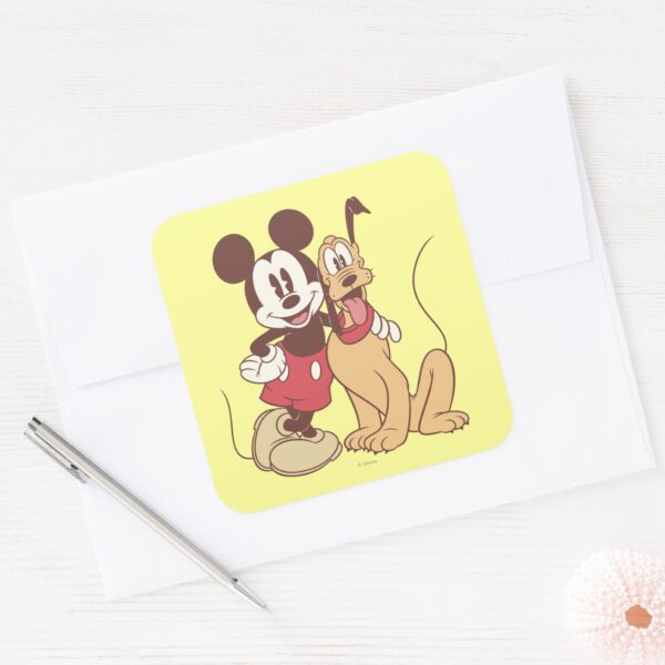 Mickey_&_Friends___Classic_Mickey_&_Pluto_Square_Sticker_3 Mickey Friends Classic Mickey Pluto Square Sticker