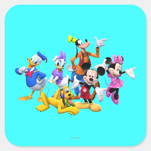 Mickey_&_Friends___Clubhouse_Square_Sticker_1 Mickey Friends Clubhouse Square Sticker