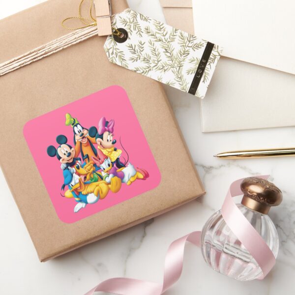 Mickey Friends Fab Five Square Sticker