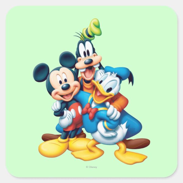 Mickey_&_Friends___Group_Hug_Square_Sticker_1 Mickey Friends Group Hug Square Sticker