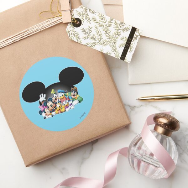 Mickey Friends Group In Mickey Ears Classic Round Sticker