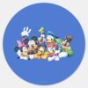 Mickey Friends Kneeling Classic Round Sticker