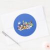 Mickey Friends Kneeling Classic Round Sticker