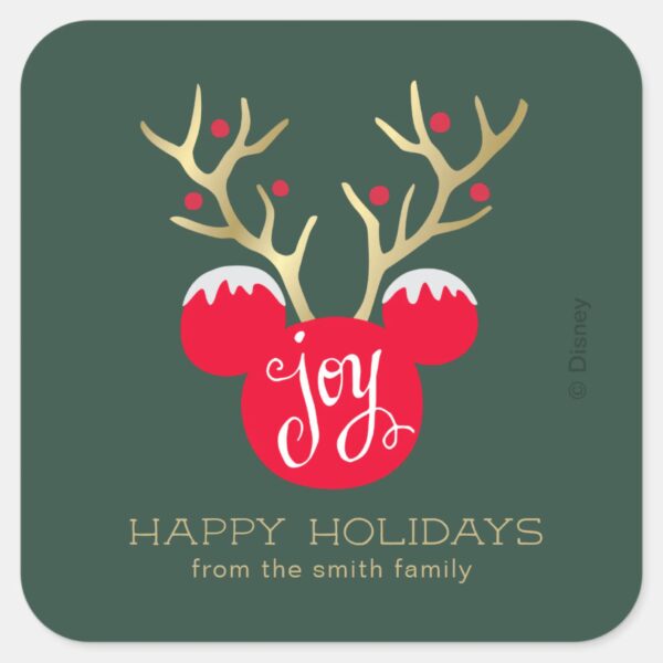Mickey_&_Friends___Mickey_Christmas_Joy_-_Custom_S_Square_Sticker_1 Mickey Friends Mickey Christmas Joy Custom S Square Sticker