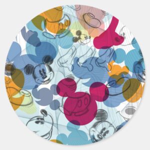 Mickey_&_Friends___Mouse_Head_Sketch_Pattern_Classic_Round_Sticker_1 Mickey Friends Mouse Head Sketch Pattern Classic Round Sticker
