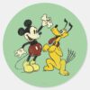 Mickey_&_Friends___Vintage_Mickey_&_Pluto_Classic_Round_Sticker_1 Mickey Friends Vintage Mickey Pluto Classic Round Sticker