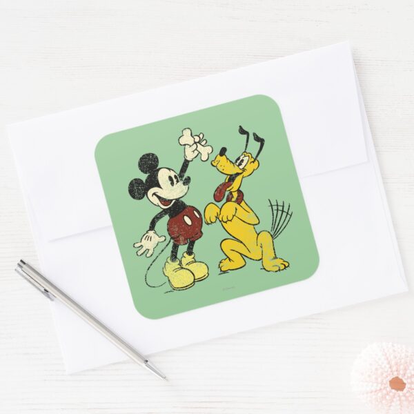 Mickey_&_Friends___Vintage_Mickey_&_Pluto_Square_Sticker_3 Mickey Friends Vintage Mickey Pluto Square Sticker