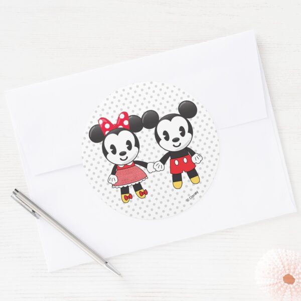 Mickey_&_Minnie_Holding_Hands_Emoji_Classic_Round_Sticker_3 Mickey Minnie Holding Hands Emoji Classic Round Sticker