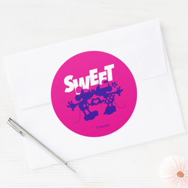 Mickey_&_Minnie_Mouse__Sweet!_Valentine's_Day_Classic_Round_Sticker_3 Mickey Minnie Mouse Sweet Valentines Day Classic Round Sticker