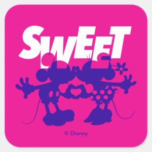 Mickey_&_Minnie_Mouse__Sweet!_Valentine's_Day_Square_Sticker_1 Mickey Minnie Mouse Sweet Valentines Day Square Sticker