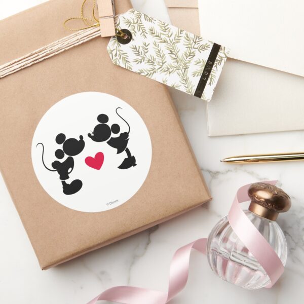 Mickey_&_Minnie_Wedding___Silhouette_Classic_Round_Sticker_6 Mickey Minnie Wedding Silhouette Classic Round Sticker