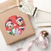 Mickey_&_Minnie_With_Snowflake_Classic_Round_Sticker_5 Mickey Minnie With Snowflake Classic Round Sticker