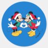 Mickey_&_Minnie___Christmas_Love_Classic_Round_Sticker_1 Mickey Minnie Christmas Love Classic Round Sticker