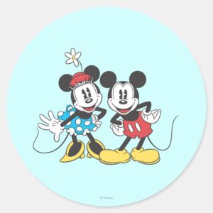 Mickey Minnie Classic Pair Classic Round Sticker
