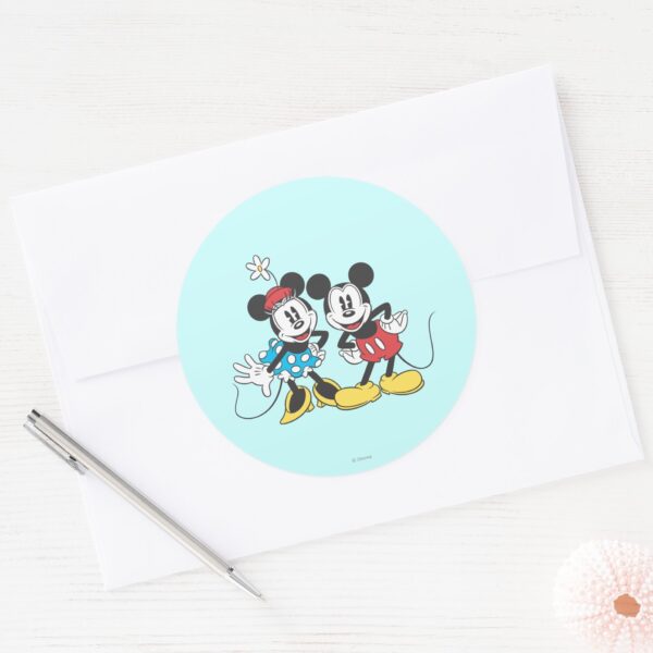 Mickey_&_Minnie___Classic_Pair_Classic_Round_Sticker_3 Mickey Minnie Classic Pair Classic Round Sticker