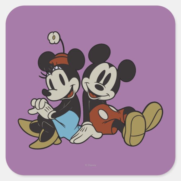 Mickey_&_Minnie___Classic_Pair_Sitting_Square_Sticker_1 Mickey Minnie Classic Pair Sitting Square Sticker