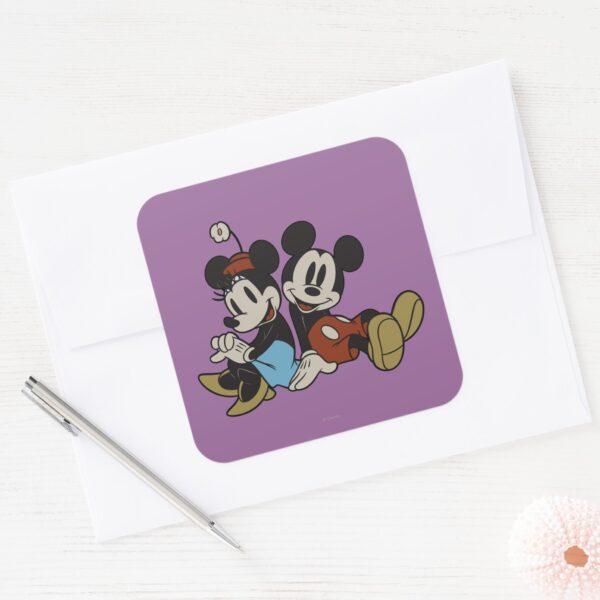Mickey_&_Minnie___Classic_Pair_Sitting_Square_Sticker_3 Mickey Minnie Classic Pair Sitting Square Sticker