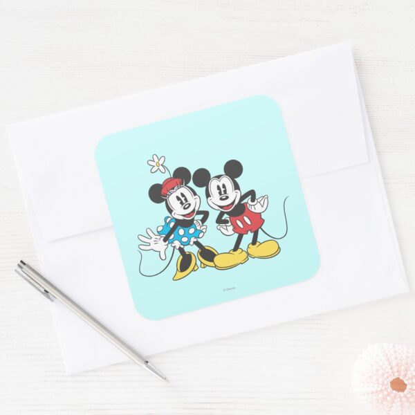 Mickey_&_Minnie___Classic_Pair_Square_Sticker_3 Mickey Minnie Classic Pair Square Sticker