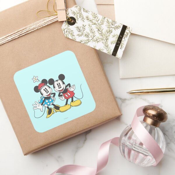 Mickey_&_Minnie___Classic_Pair_Square_Sticker_5 Mickey Minnie Classic Pair Square Sticker