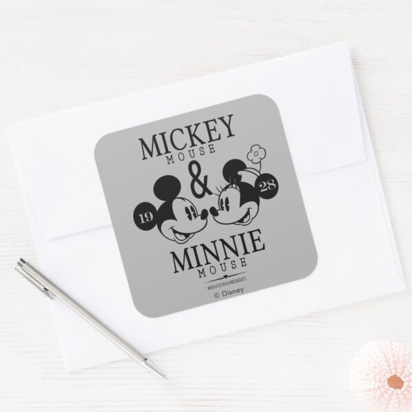 Mickey_&_Minnie___Est._1928_Square_Sticker_3 Mickey Minnie Est. 1928 Square Sticker