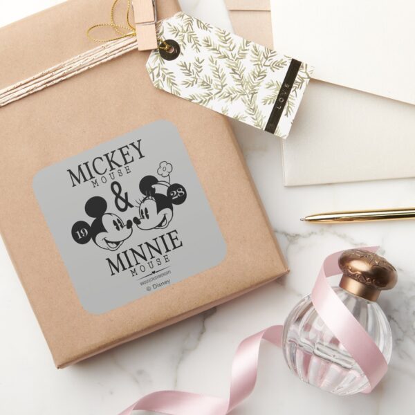 Mickey_&_Minnie___Est._1928_Square_Sticker_5 Mickey Minnie Est. 1928 Square Sticker