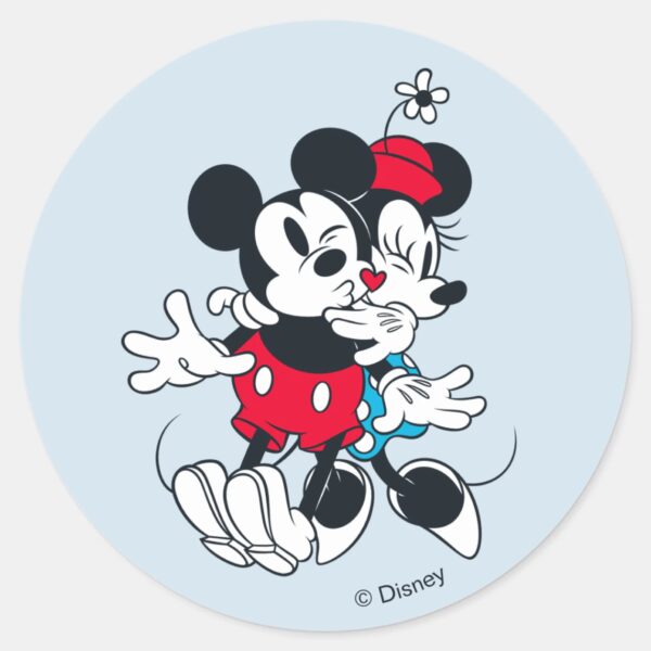 Mickey_&_Minnie___Forever_Love_Classic_Round_Sticker_1 Mickey Minnie Forever Love Classic Round Sticker