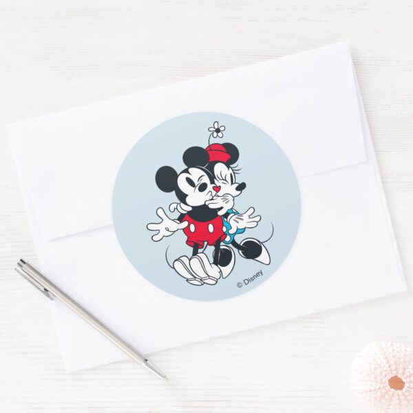 Mickey_&_Minnie___Forever_Love_Classic_Round_Sticker_3 Mickey Minnie Forever Love Classic Round Sticker
