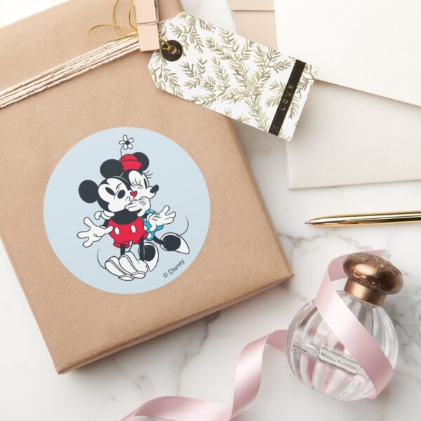 Mickey_&_Minnie___Forever_Love_Classic_Round_Sticker_5 Mickey Minnie Forever Love Classic Round Sticker