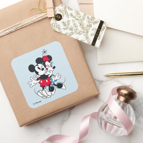 Mickey_&_Minnie___Forever_Love_Square_Sticker_5 Mickey Minnie Forever Love Square Sticker