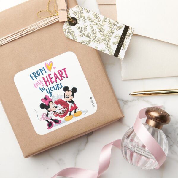 Mickey_&_Minnie___From_My_Heart_to_Yours_Square_Sticker_5 Mickey Minnie From My Heart To Yours Square Sticker