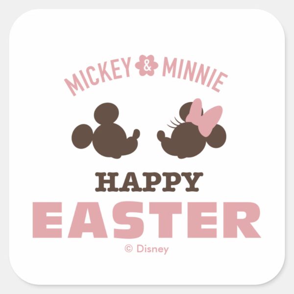 Mickey_&_Minnie___Happy_Easter_Square_Sticker_1 Mickey Minnie Happy Easter Square Sticker