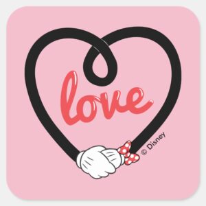 Mickey_&_Minnie___Heart_Love_Square_Sticker_1 Mickey Minnie Heart Love Square Sticker