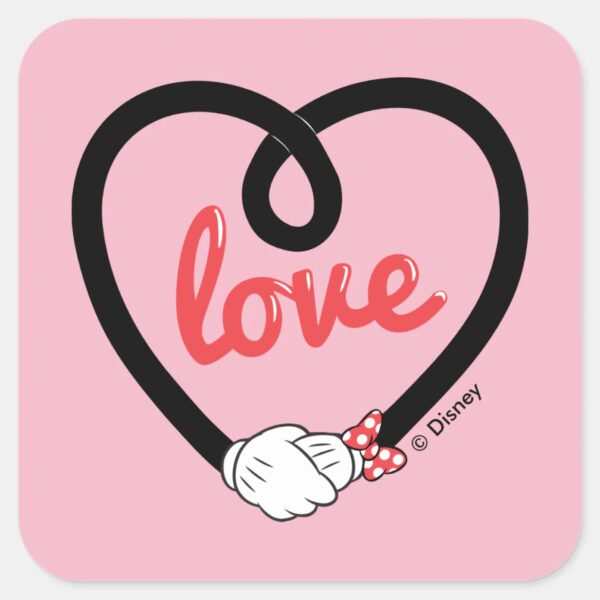 Mickey_&_Minnie___Heart_Love_Square_Sticker_1 Mickey Minnie Heart Love Square Sticker