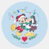 Mickey_&_Minnie___Holiday_Kisses_Classic_Round_Sticker_1 Mickey Minnie Holiday Kisses Classic Round Sticker