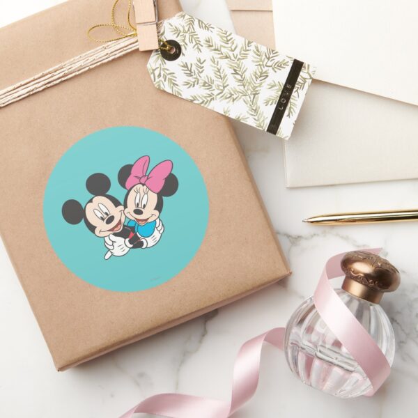 Mickey Minnie Hugging Classic Round Sticker