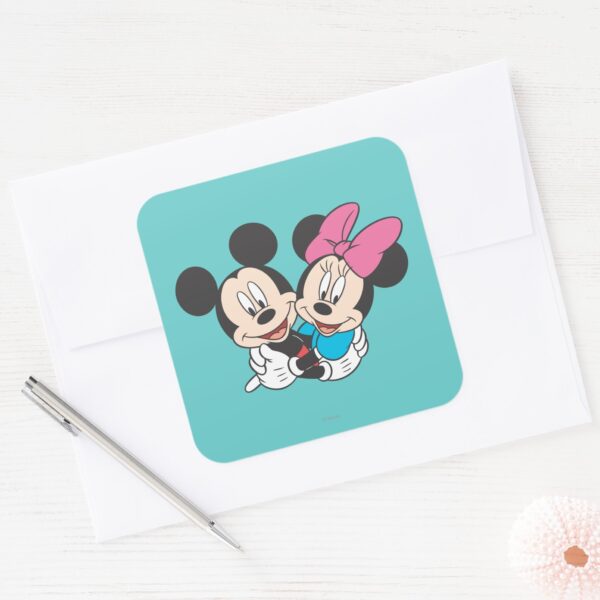 Mickey_&_Minnie___Hugging_Square_Sticker_3 Mickey Minnie Hugging Square Sticker