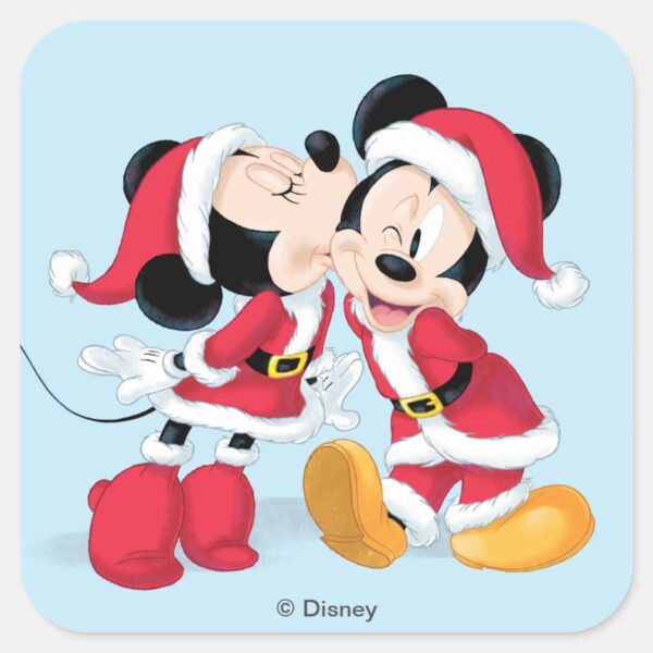 Mickey Minnie Jingle Bell Fun Square Sticker