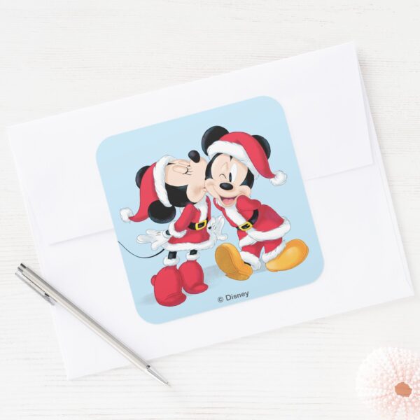 Mickey Minnie Jingle Bell Fun Square Sticker