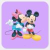 Mickey Minnie Kiss On Cheek Square Sticker