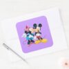 Mickey Minnie Kiss On Cheek Square Sticker