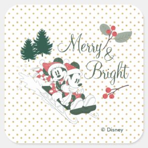 Mickey_&_Minnie___Merry_&_Bright_Square_Sticker_1 Mickey Minnie Merry Bright Square Sticker