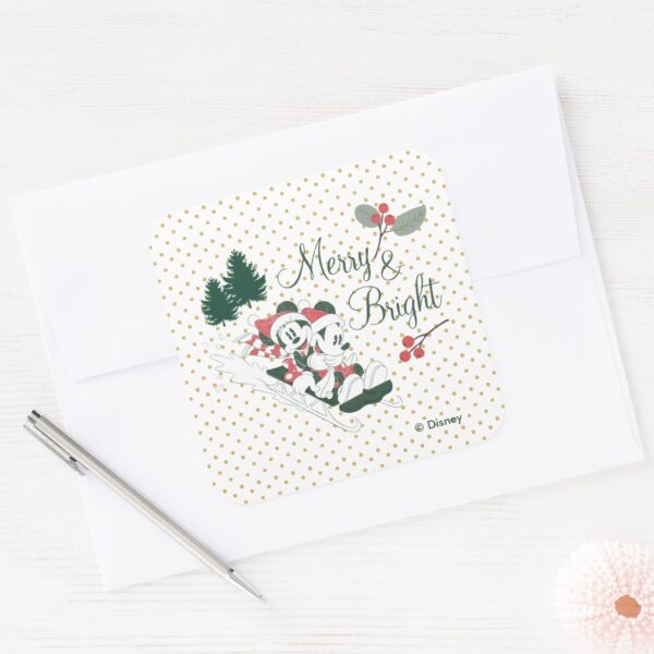 Mickey_&_Minnie___Merry_&_Bright_Square_Sticker_3 Mickey Minnie Merry Bright Square Sticker