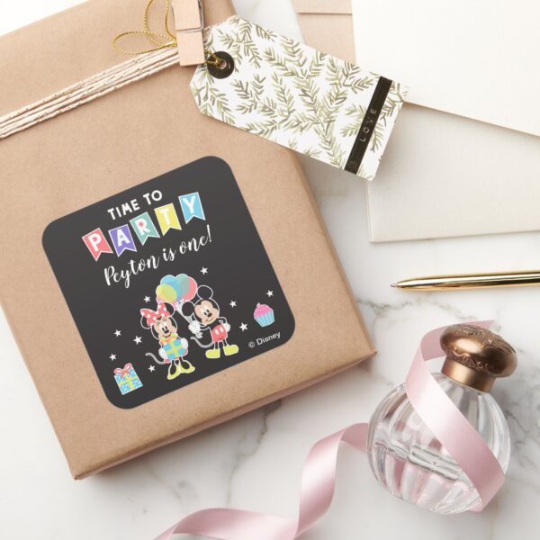 Mickey_&_Minnie___Time_to_Party_Square_Sticker_5 Mickey Minnie Time To Party Square Sticker