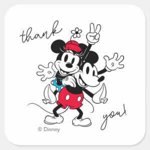 Mickey_&_Minnie___Twins_Birthday_Thank_You_Square_Sticker_2 Mickey Minnie Twins Birthday Thank You Square Sticker