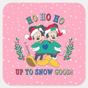 Mickey Minnie Up To Snow Good Square Sticker