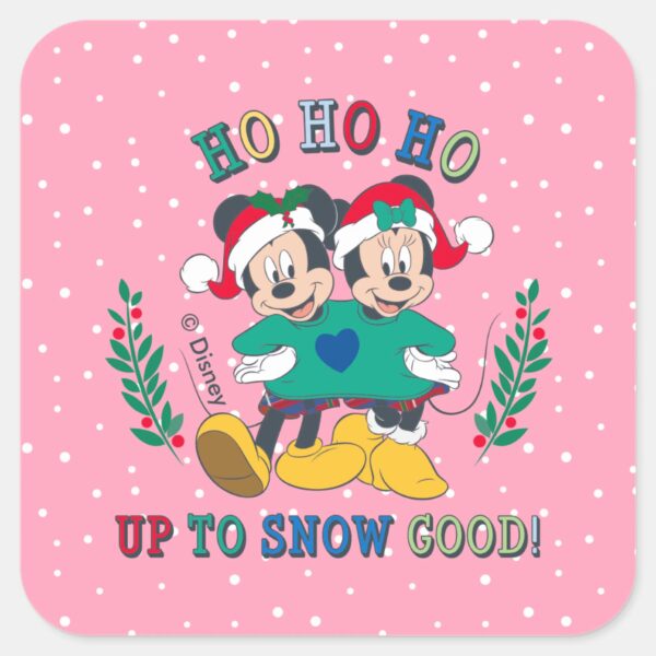 Mickey_&_Minnie___Up_to_Snow_Good_Square_Sticker_1 Mickey Minnie Up To Snow Good Square Sticker