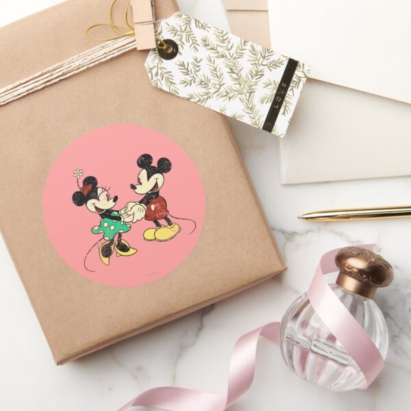 Mickey Minnie Vintage Classic Round Sticker