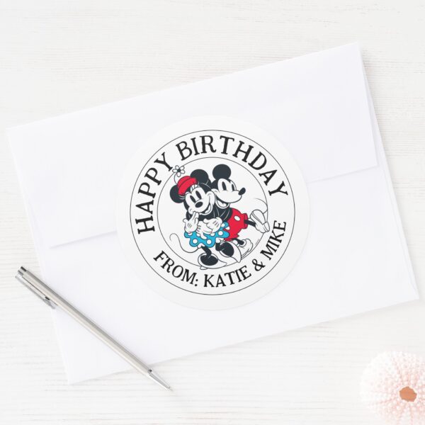 Mickey_&_Minnie___Winning_Couple___Happy_Birthday_Classic_Round_Sticker_3 Mickey Minnie Winning Couple Happy Birthday Classic Round Sticker