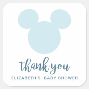 Mickey___Blue_Aztec_Baby_Shower_-_Thank_You_Square_Sticker_2 Mickey Blue Aztec Baby Shower Thank You Square Sticker