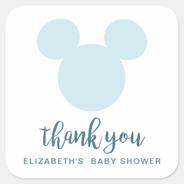 Mickey___Blue_Aztec_Baby_Shower_-_Thank_You_Square_Sticker_2 Mickey Blue Aztec Baby Shower Thank You Square Sticker
